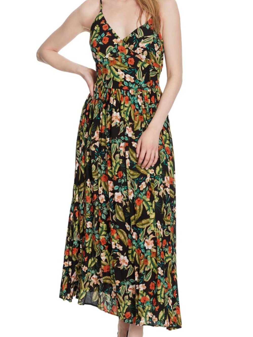 Jessica Simpson Clia Floral Maxi Dress Island Wildfire M